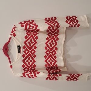 MMXIII Cropped Sweater magenta and white